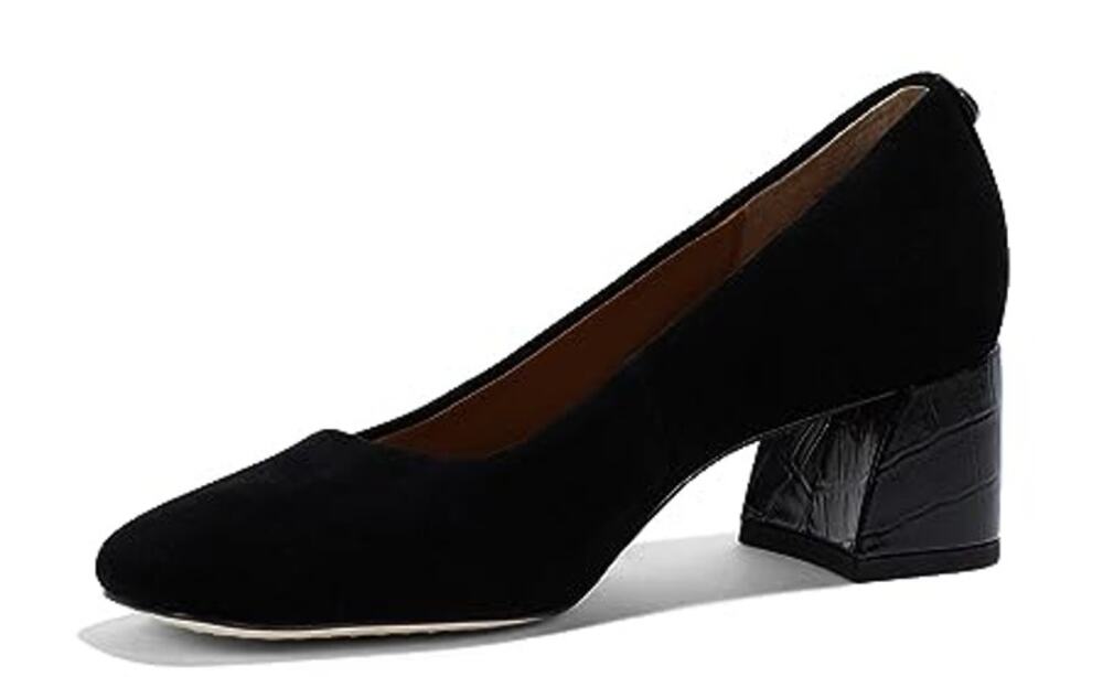 Donald Pliner Womens Aquarius Pumps Size 8 M Black Suede Slip On Heels EUC